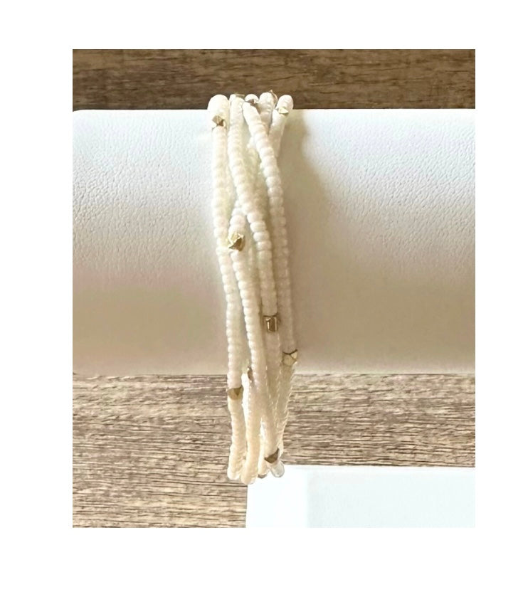 Ivory Seed Bead Wrap Bracelet