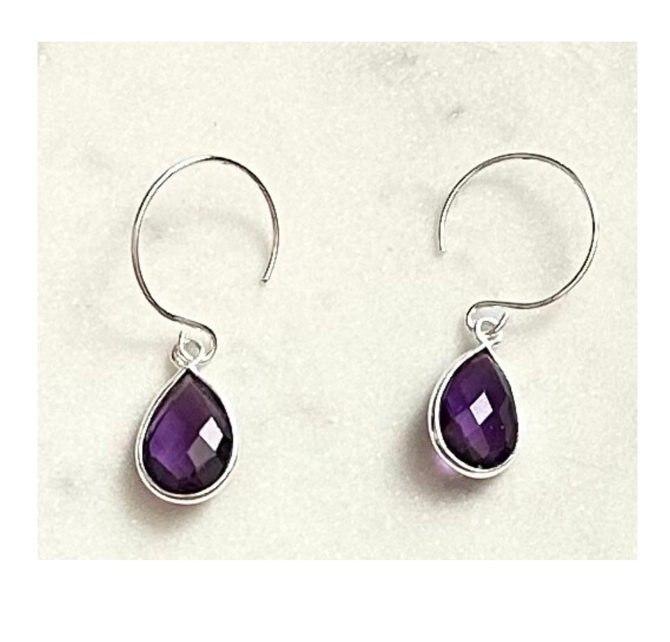 Amethyst Gemstone Drop Earrings