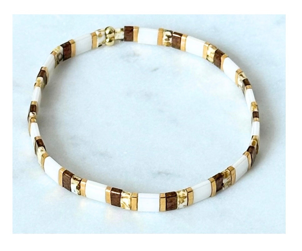 Miyuki Tila Bracelet- Cappuccino