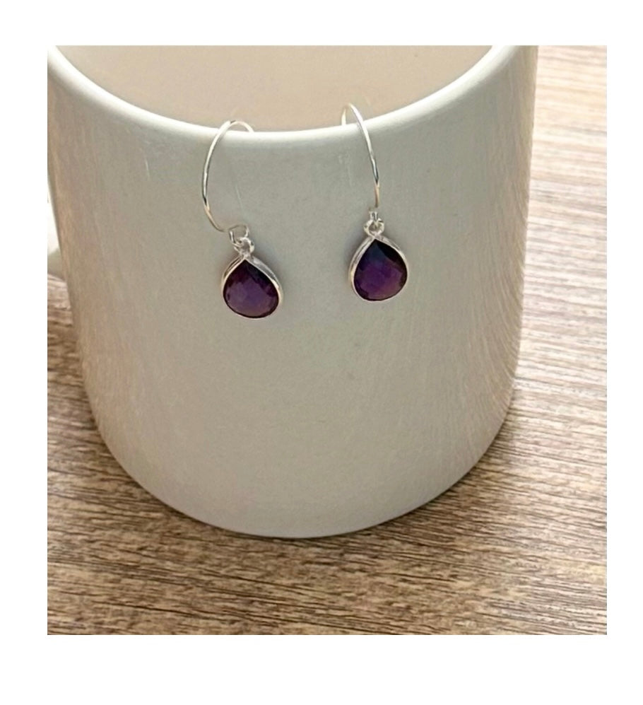 Amethyst Gemstone Drop Earrings