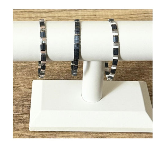 Metallic Blue Miyuki Tila Bracelets - Choose Your Style