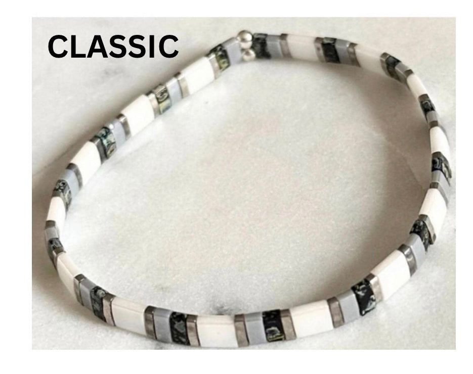 Black & White Miyuki Tila Bracelets - Choose Your Style