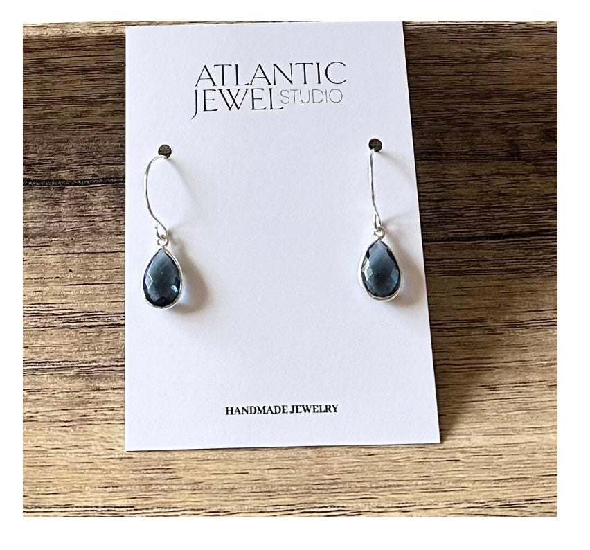 Iolite Gemstone Drop Earrings