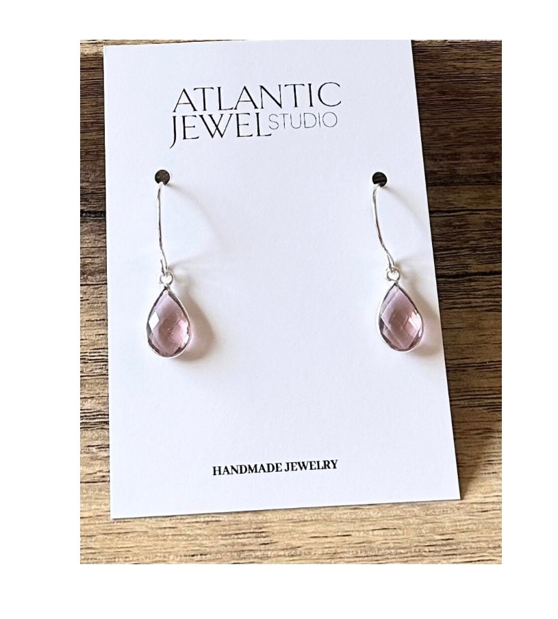 Morganite Gemstone Drop Earrings