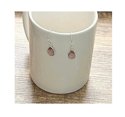 Morganite Gemstone Drop Earrings