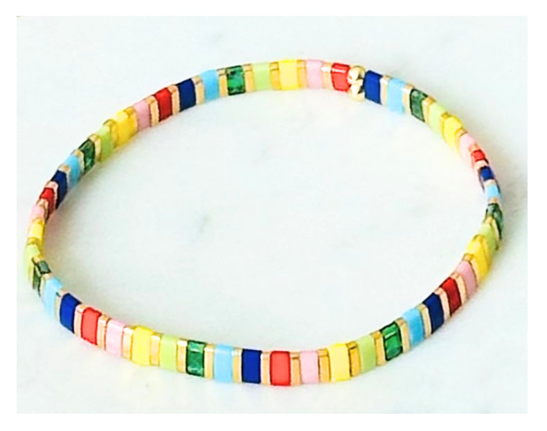 Miyuki Tila Bracelet-Rainbow