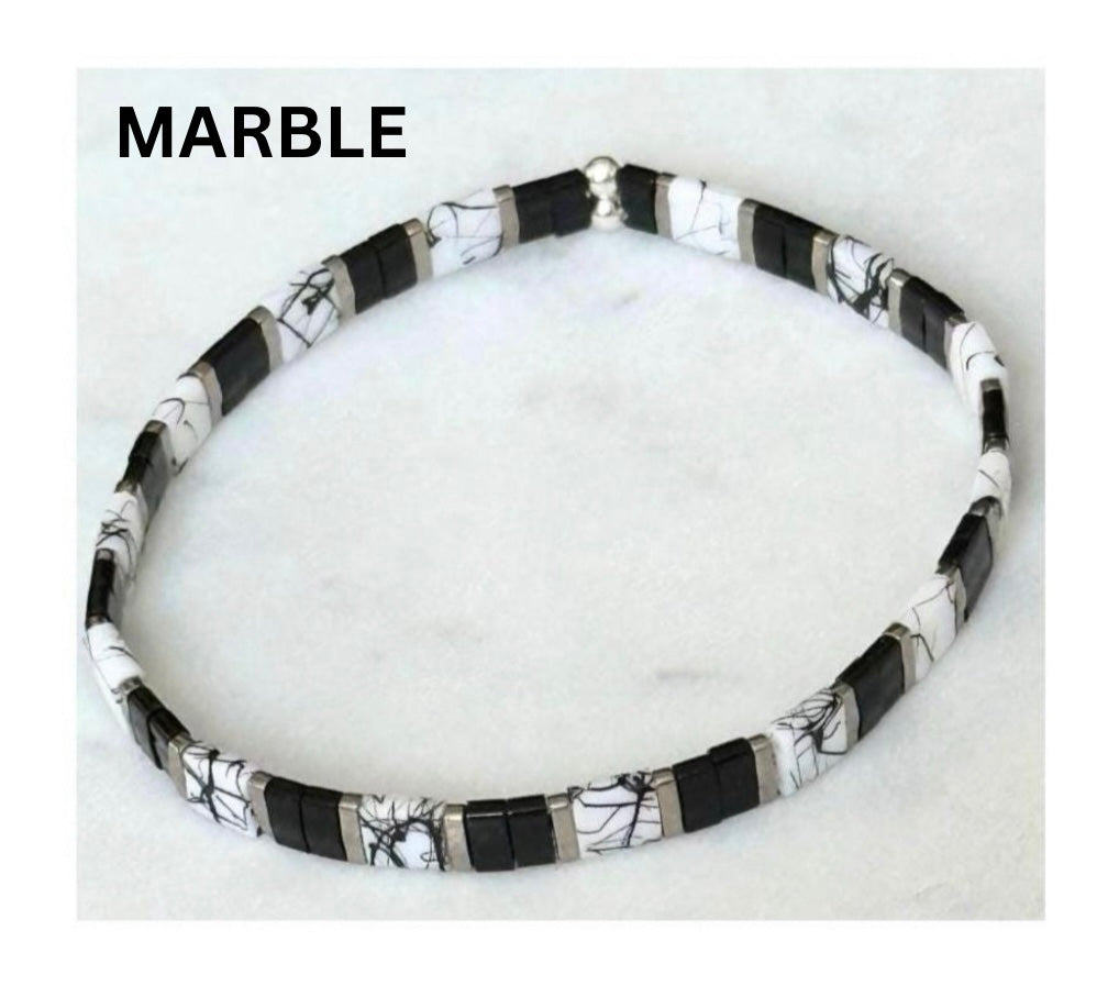 Black & White Miyuki Tila Bracelets - Choose Your Style