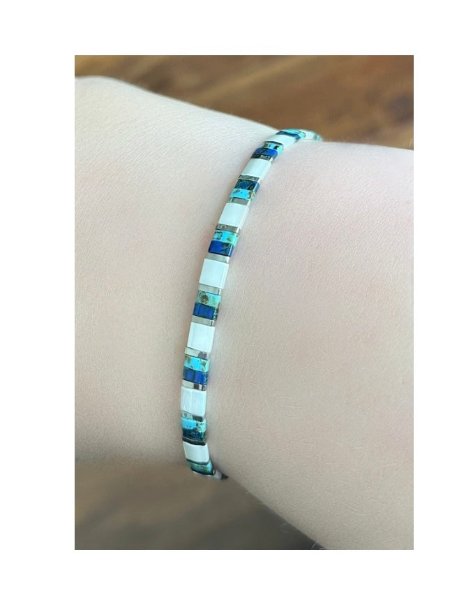 Miyuki Tila Bracelet- Ocean Blue